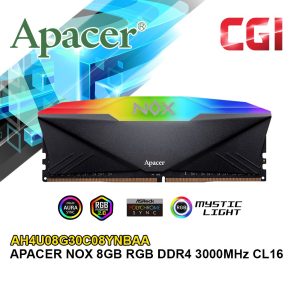 Apacer 8GB DDR4 3000Mhz CL16 DIMM NOX RGB Gaming RAM (AH4U08G30C08YNBAA)