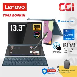 Lenovo 13.3" YogaBook 9i Intel i7-1355U  16GB 1TB 2.8K OLED Touch HDR500 Dual Screen W11P With Office