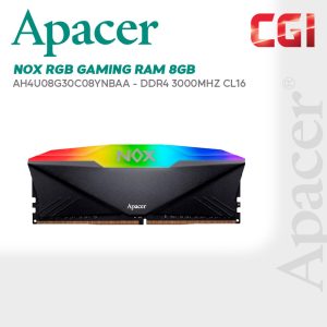 Apacer 8GB DDR4 3000Mhz CL16 DIMM NOX RGB Gaming RAM (AH4U08G30C08YNBAA)