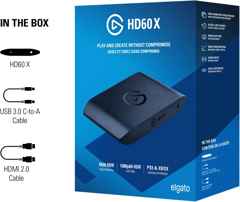 Elgato HD60 X VRR 4K60 HDR10 External Capture Card - 10GBE9901