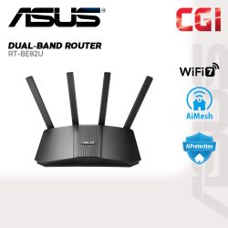 Asus WiFi 7 RT-BE82U Dual Band 6500 Mbps 4k-QAM MLO Aimesh AiProtection Parental Control Extendable Router