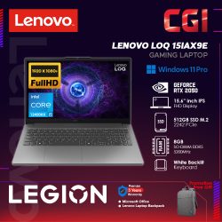 Lenovo 15.6" LOQ 15IAX9E i5-12450HX RTX2050 4GB GDDR5 8GB 512GB FHD IPS 144Hz Win11Home 3Y With Office - 83LK005VMJ