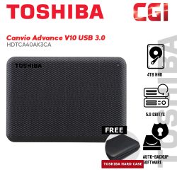 Toshiba 4TB HDTCA40AK3CA Canvio Advance V10 USB 3.0 Portable Hard Drive -Black