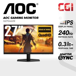 AOC 27" Q27G42ZE Fast IPS QHD HDR10 Adaptive Sync 260Hz 0.3ms Gaming Monitor