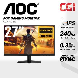 AOC 27" Q27G42ZE Fast IPS QHD HDR10 Adaptive Sync 260Hz 0.3ms Gaming Monitor