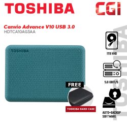 Toshiba 1TB HDTCA10AG3AA Canvio Advance V10 USB 3.0 Portable Hard Drive - Green