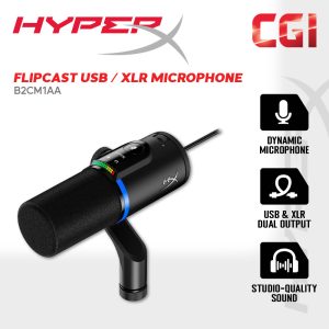 HyperX Flipcast USB-C/XLR Dynamic Broadcast-Quality PC Microphone - HPRX-B2CM1AA
