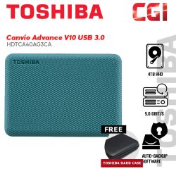 Toshiba 4TB HDTCA40AG3CA Canvio Advance V10 USB 3.0 Portable Hard Drive -Green