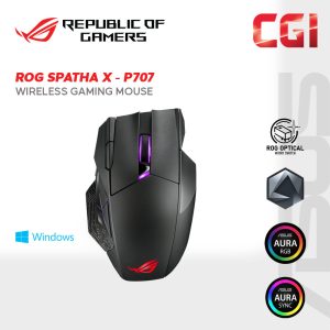 Asus P707 ROG Spatha X 19,000 DPI AuraSync RGB Dual Mode Connectivity Wireless Gaming Mouse