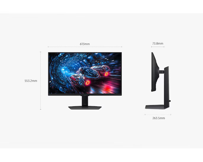 Samsung 27" Odyssey LS27FG702EEXXS G7 G70F Fast IPS 4K 180Hz/FHD 360Hz 1ms HDR10+ Freesync Dual Mode Ergonomic Gaming Monitor