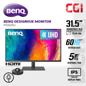 BenQ 31.5" PD3205U IPS 4K UHD 60Hz 5ms HDR10 USB-C Accuracy Guaranteed AQColor Eye Care Ergonomic DesignVue Monitor