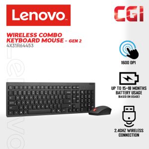 Lenovo Essential Wireless Combo Keyboard & Mouse Gen 2 - 4X31R64453