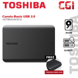 Toshiba 4TB HDTB540AK3CA Canvio Basic A5 USB 3.0 Portable Hard Drive - Black