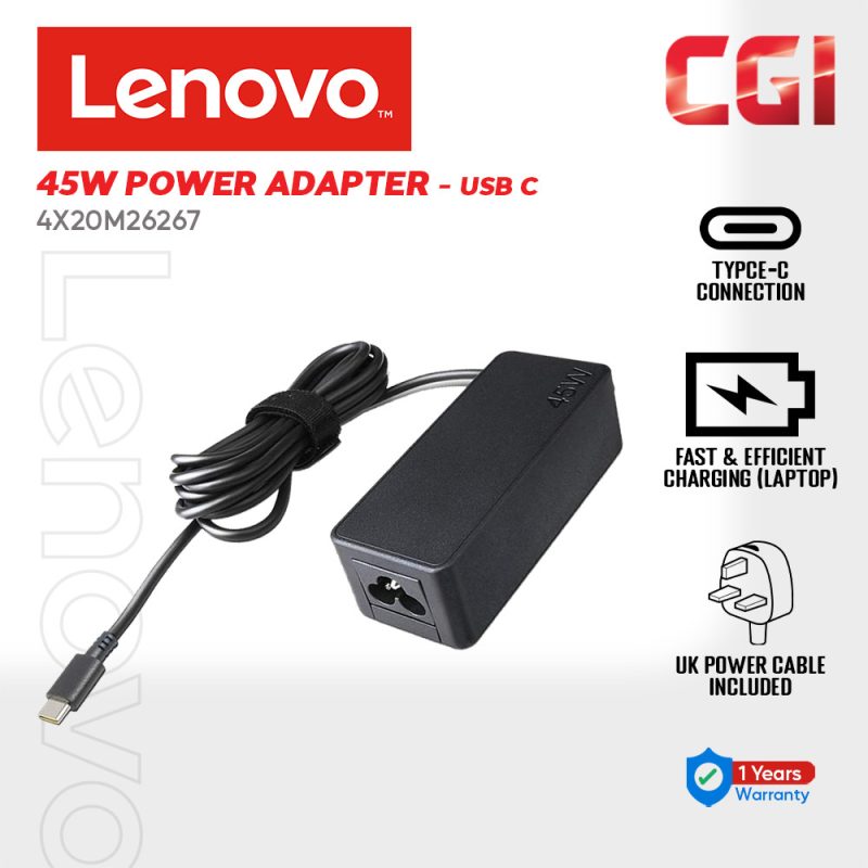 Lenovo 45W Standard USB Type-C AC Adapter - 4X20M26267