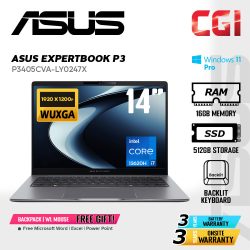 Asus 14" P3405CVA Laptop Intel Core i7-13620H 16GB 512GGB FHD WUXGA Win11Pro 3Y Onsite - P3405CVA-LY0247X