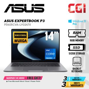 Asus 14" P3405CVA Laptop Intel Core i7-13620H 16GB 512GGB FHD WUXGA Win11Pro 3Y Onsite - P3405CVA-LY0247X