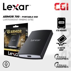 Lexar 4TB ARMOR 700 IP66 ProRes Recording USB 3.2 Portable SSD - LAR700X004T-RNBNG