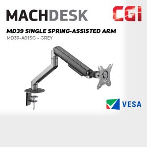 1182863b901378e26be367d84ebb8e57.jpeg MachDesk MD39 Single Spring-Assisted Monitor Arm - Grey (MD39-A01SG)