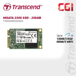Transcend 256GB SATA III 6Gb/s 3D NAND DDR3 DRAM 230S mSATA SSD - TS256GMSA230S