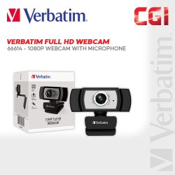 Verbatim 66614 Webcam Full HD 1080P with Built-in Microphone - Black/Silver