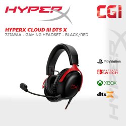 HyperX Cloud III DTS X-Spatial Audio Wired Gaming Headset - 727A9AA (Black-Red)