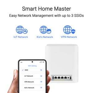 Asus ZenWiFi BT8 Tri-Band WiFi 7 6 GHz 14 Gbps 5900 sq.ft Parental Control Smart Aimesh Extendable Router (2PK in White)