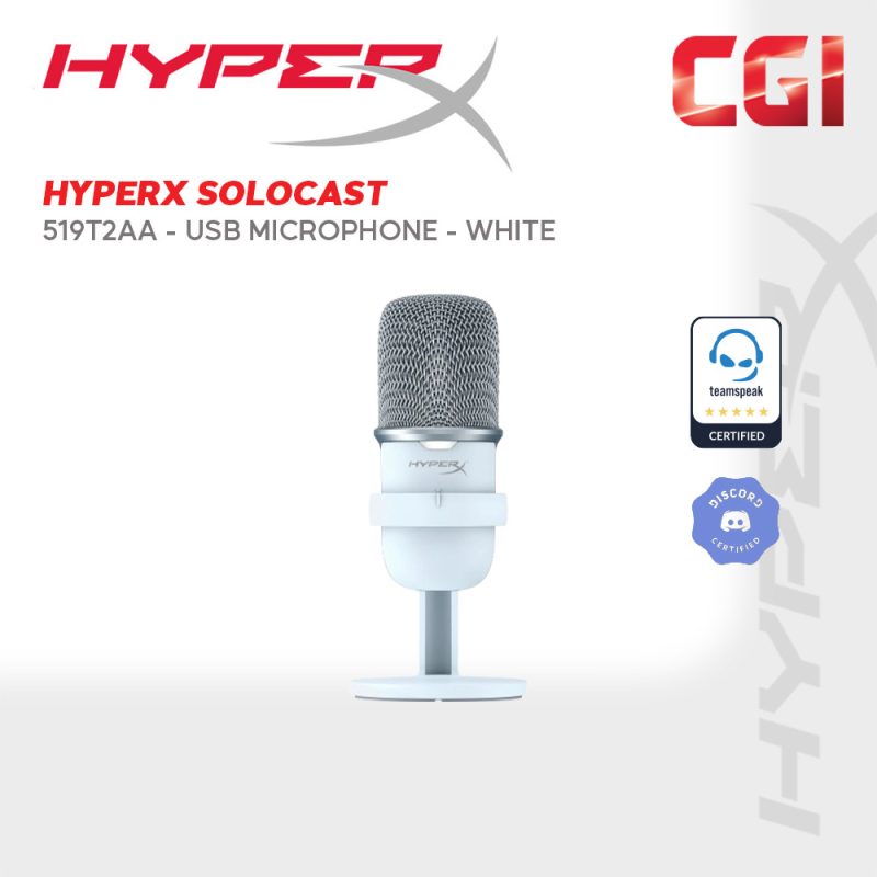 HyperX SoloCast in White USB Gaming Microphone For PC, PS4, MAC - 519T2AA