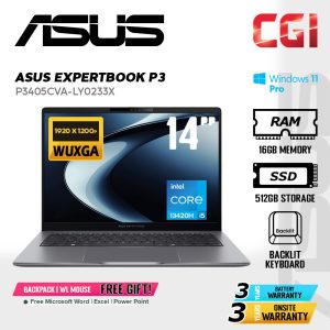 Asus 14" P3405CVA Laptop Intel Core i5-13420H 16GB 512GGB FHD WUXGA Win11Pro 3Y Onsite - P3405CVA-LY0233X