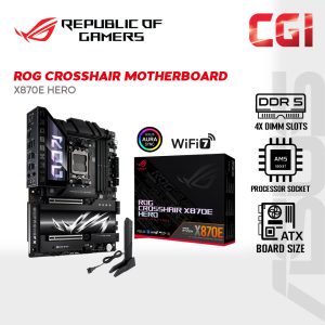 Asus ROG Crosshair X870E Hero AM5 Socket PCIe 5.0 DDR5 WiFi 7 Polymo Lighting II USB 4 Motherboard BUNDLE AMD R7-9800X3D Set