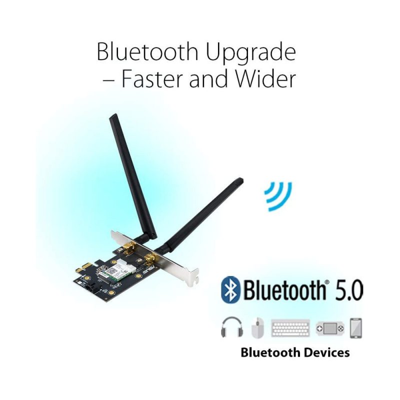 Asus PCE-AX3000 160MHz Bluetooth 5.0 OFDMA and MU-MIMO Dual Band PCI-E WiFi 6