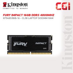 Kingston FURY Impact 16GB DDR5-4800 CL38 262-Pin SODIMM - KF548S38IB-16