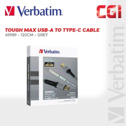 24fcff0fc5d9f5c8d5ac117d0011da22.jpeg Verbatim 65989 120cm Tough Max E-Marker Kevlar USB to Type-C Cable - Grey