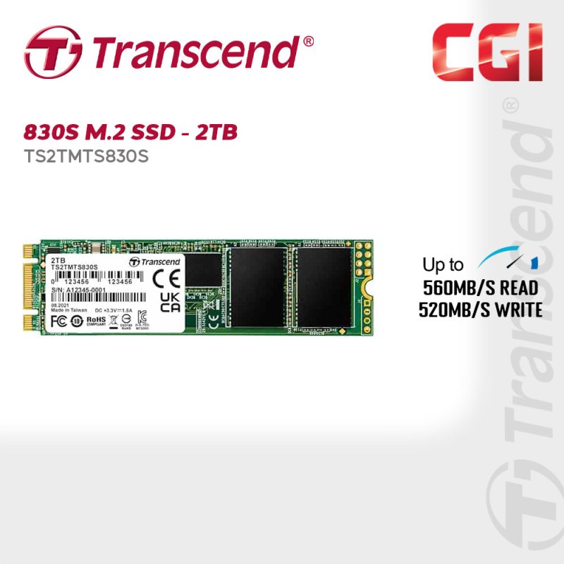 Transcend 2TB SATA III 6Gb/s 3D NAND M.2 2280 SSD - TS2TMTS830S