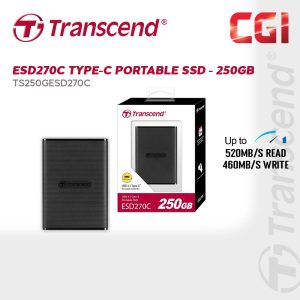 Transcend 250GB ESD270C USB 3.1 Gen 2 Type-C Portable SSD - TS250GESD270C