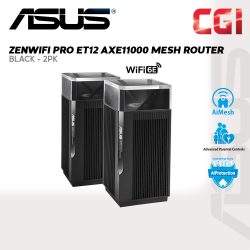 Asus ZenWiFi Pro ET12 AXE11000 Tri-Band Home Mesh WiFi 6E 6GHz 11000Mbps 12-streams AiProtection Pro Aimesh System Router