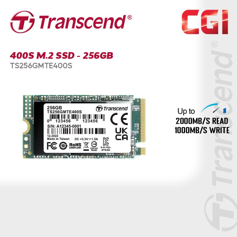 Transcend 256GB MTE400S NVMe PCIe Gen3 x4 SSD - TS256GMTE400S