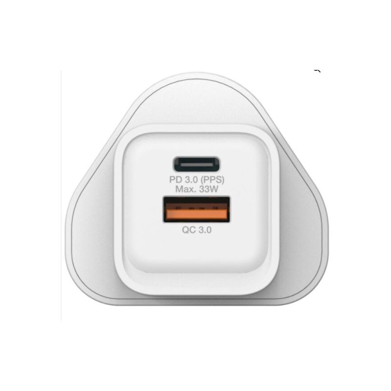 3dfd7a9bd545497846573fcc56d53742.jpeg Verbatim 66791 2 Port 33W PD & QC 3.0 GaN Charger - White