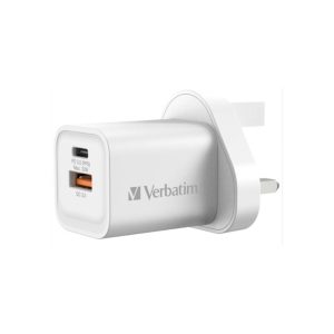 3e0121d2f0e40a8c4eccc23ac1d723be.jpeg Verbatim 66791 2 Port 33W PD & QC 3.0 GaN Charger - White