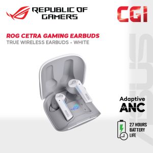 Asus ROG Cetra True Wireless Gaming Headphone with Wireless Charging Case - Moonlight White