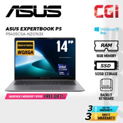 Asus 14" Expertbook P5405CSA Laptop Ultra 5 226V 16GB 512GB WQXGA Win11Pro 3Y Onsite - P5405CSA-NZ0763X
