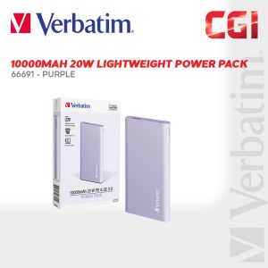 Verbatim 66691 10000mAh 20W Lightweight Power Pack - Purple