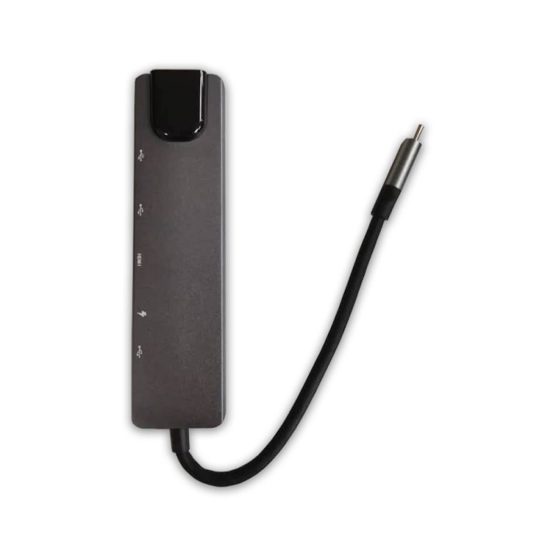 Type C 6 in 1 USB C Hub 4K HDMI RJ45 Adapter Dongle USB 3.0 Port(USB C-HDTV Multifunction Adapter)