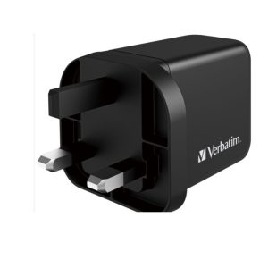 49f279e62dcc5d3879704ddae29a0edb.jpeg Verbatim 66716 3 Port 65W PD 3.0 & QC 3.0 GaN Charger - Black