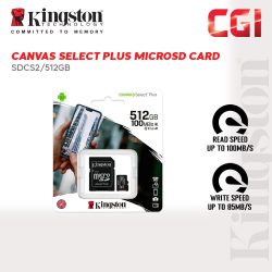 Kingston Canvas Select Plus 512GB Micro SD Card - SDCS2/512GB