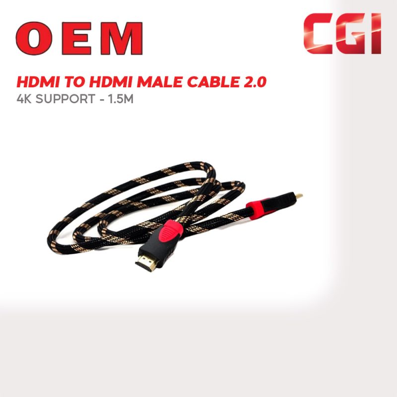 HDMI to HDMI Male Cable 2.0 4K - 1.5M