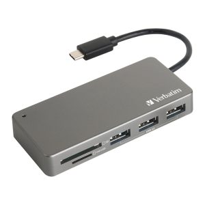 5c3b9bc0a8bf2d4bdc544f3d94dda56a.jpeg Verbatim 65679 5-in-1 USB-C 3.1 & Card Reader Hub - Grey
