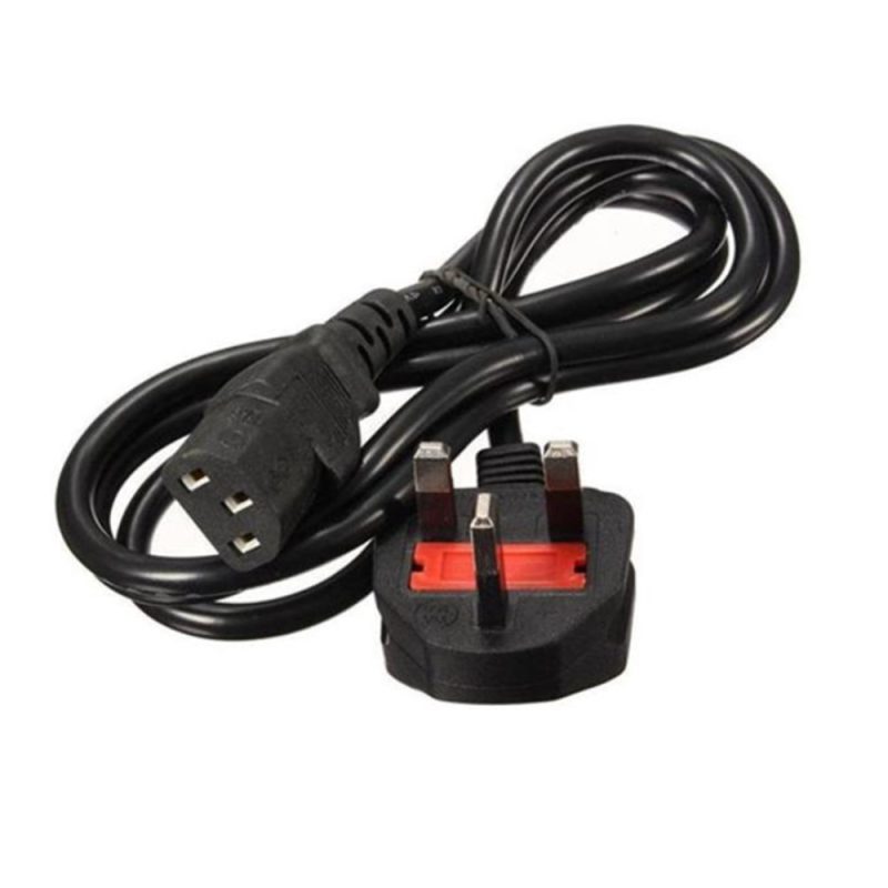 C13 Power Cord UK 3 Pin Fused Computer Power Cable - 1.8m (Monitor / Home Electronic)