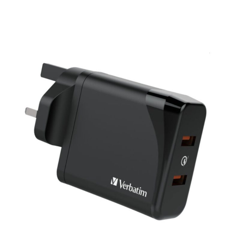 6ad143d172b7717c16556e339ed58922.jpeg Verbatim 66346 Dual Port 36W QC3.0 Charger - Black