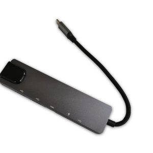 Type C 6 in 1 USB C Hub 4K HDMI RJ45 Adapter Dongle USB 3.0 Port(USB C-HDTV Multifunction Adapter)