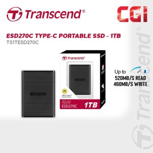 70c3d49ecc98dfc48a916858bc6842cc.jpeg Transcend 1TB ESD270C USB 3.1 Gen 2 Type-C Portable SSD - TS1TESD270C
